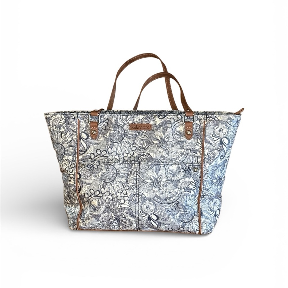 Sakroots Women's Floral Tote Bag - Black and Tan
